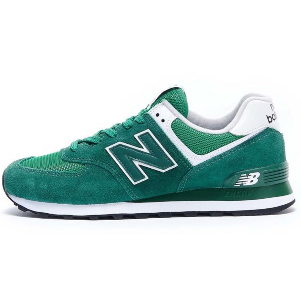 NEW BALANCE SIZE 12, 574 LIFESTYLE SUEDE MESH SNEAKERS MENS GREEN